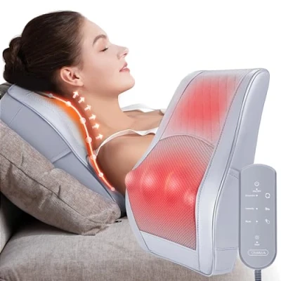 Abbildung von OMASSA Massagegerät, Nackenmassagegerät mit Wärme, Shiatsu Massage Matte, 3D Knet Rückenmassagegerät für Nacken, Schulter, Rücken, Beine, Geschenke Männer, Frauen, Mama, Papa, Freund, Lehrer