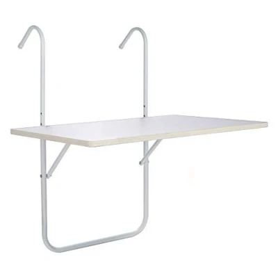 Abbildung von Spetebo Balkontisch klappbar 60x40 cm Balkonhängetisch in weiß neigbar, wetterfest und bis 20 Kg belastbar