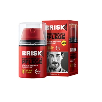 Abbildung von BRISK Feuchtigkeitspflege mit Malz Extrakt für geschmeidige Männerhaut Schnell einziehende, feuchtigkeitsspendende Gesichtscreme 1 x 50 ml