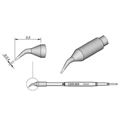 Abbildung von JBC Lötspitze Serie C245, Rundform, C245032/Ø 0,4 mm, gerade C245032 (Lötkartusche Lötpatrone Loetspitze Loetkartusche Loetpatrone 2245 2045 bleifrei)