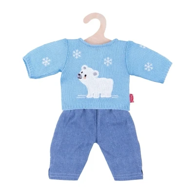 Abbildung von Puppen Eisb&auml;r Pullover mit Jeans, Gr. 35 45 cm