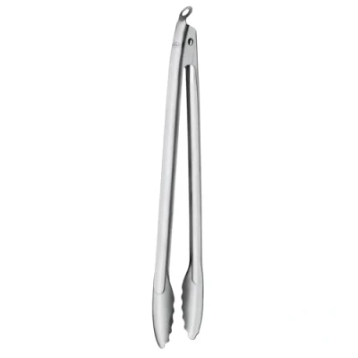 Abbildung von RÖSLE Barbecue Grillzange, Hochwertige Grillzange mit patentiertem Verschlusssystem zum Grillen, Kochen und Servieren, 40 cm, Edelstahl 18/10, Spülmaschinengeeignet, Silber