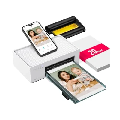 Abbildung von Liene Fotodrucker Smartphone, 10X15 mit 20 Fotopapiers/Patrone, WiFi Handy für iPhone/Android/PC, 300DPI Farbsublimation Sofortbilddrucker, Photo Printer Portable Zuhause