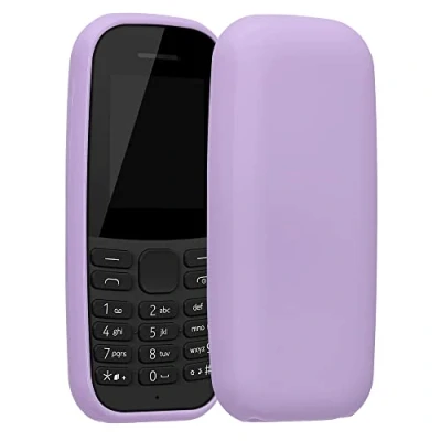 Abbildung von kwmobile Hülle kompatibel mit Nokia 105 (2019) weiches TPU Silikon Case Cover geeignet für kabelloses Laden Lavendel