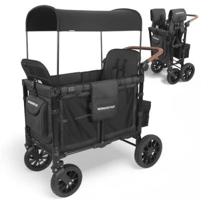 Abbildung von Wonderfold Bollerwagen W2 Luxe Premium Kinderwagen für 2 Kinder /