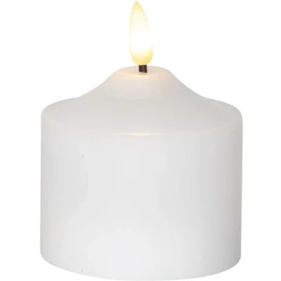 Abbildung von STAR TRADING LED Kerze Flamme Echtwachs warmweiße 3D H: 9,5cm Batterie Timer weiß (1 tlg)