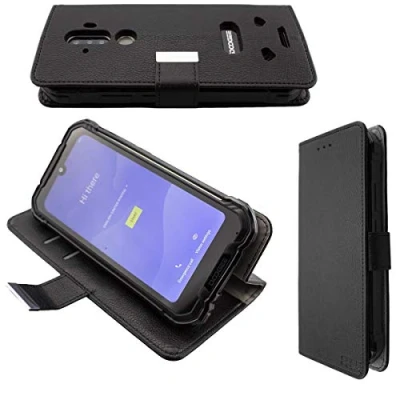 Abbildung von caseroxx Handy Hülle Tasche kompatibel mit Doogee S58 Pro Bookstyle Case Wallet in schwarz