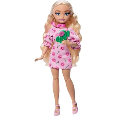 Abbildung von Barbie Dream Besties Festival Looks Set, mit Malibu“ Puppe langem, blondem Haar zum Stylen und mehr als 10 ausziehbaren Moden &amp; Accessoires, JGH87