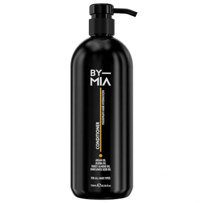 Abbildung von BY MIA Haarspülung 750ml Maximale Haarfeuchtigkeit mit Arganöl, Jojobaöl, Süßmandelöl, Sonnenblumenkernöl Für alle Haartypen Abschließbarer Kopf