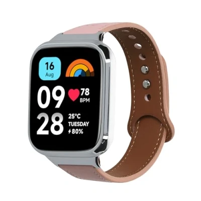 Abbildung von kwmobile Armband kompatibel mit Xiaomi Redmi Watch 3 Active/Redmi Lite Echtleder Fitnesstracker Sportarmband Band