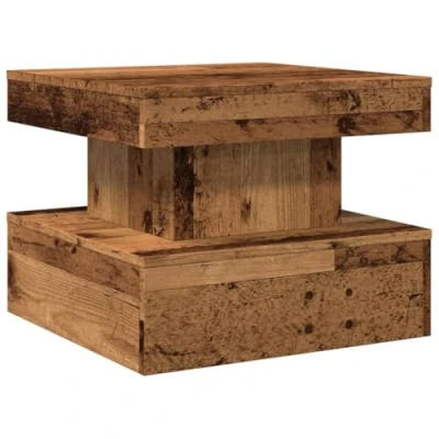 Abbildung von vidaXL Couchtisch mit LED Leuchten Altholz Optik 50x50x40 cm (1 St)