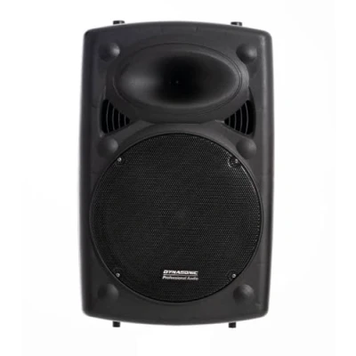 Abbildung von DYNASONIC Dynapro 12&#039; (neueste Generation) Tragbarer Lautsprecher Professionelles Audio System Leistung 700W USB Bluetooth FM Radio Mikrofone, Schwarz 4 5h Batterielaufzeit