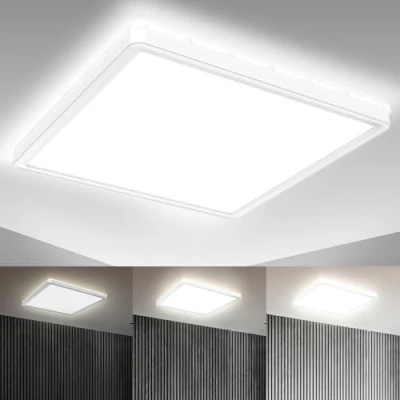 Abbildung von B.K.Licht Deckenleuchte LED Decken Panel 293x293x28mm dimmbar Backlight Ultra flach BKL1311, Dimmfunktion, fest integriert, Neutralweiß, Deckenlampe 18W 2400lm Memory Funktion 4000K neutralweiß Farbe: Weiß