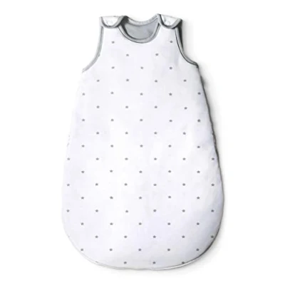 Abbildung von Ehrenkind® Babyschlafsack Schlafsack Rund 2.5 TOG Bio Baumwolle Ganzjahres Baby Gr. 74/80 Farbe Weiß mit grauen Sternen Oeko Tex Winter und Sommer Kinder