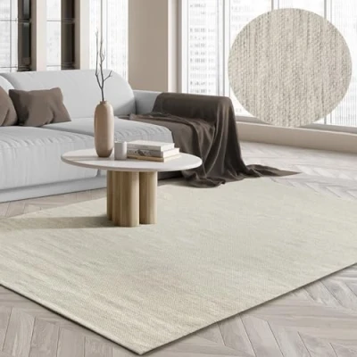 Abbildung von the carpet Teppich &quot;Boho Nature Wool&quot;, rechteckig, Natur Wool Handgewebter Wollteppich skandinavischen Boho Look