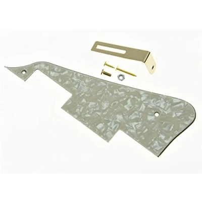 Abbildung von KAISH Aged Pearl LP Gitarren Pickguard mit goldfarbener Halterung für Epiphone Les Paul
