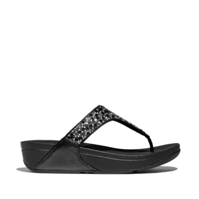 Abbildung von Fitflop Damen Lulu Crystal Mix Toe Post Sandale, Schwarz, 40 EU