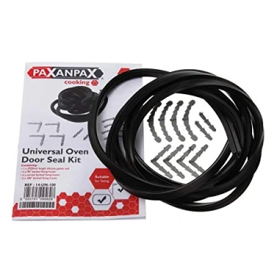 Abbildung von Paxanpax PCK023 Universal 3 in 1 Dichtungsset für Ofen Tür, seitig, 4 seitig und runde Ecken, Silikon