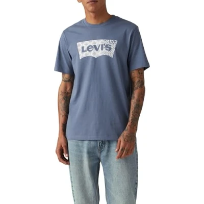 Abbildung von Levi&#039;s Graphic CREW NECK TEE Tshirt print, Herren, Größe: XS, Batwing fill vintage indigo