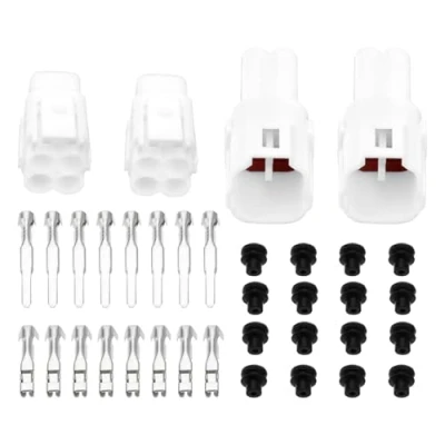Abbildung von ECSiNG 2 Sätze Motorrad 4 Pin Stecker Buchse Steckverbinder Sets Reparaturteile Kompatibel mit Yamaha Kawasaki
