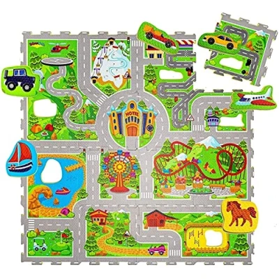 Abbildung von Hakuna Matte Spielmatte Puzzlematte für Babys 1,2x0,9m, 20% dickere Krabbelmatte,