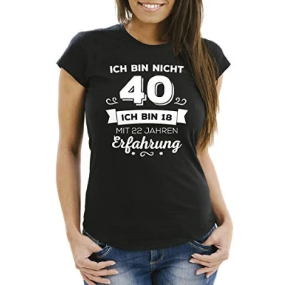 Abbildung von MoonWorks Print Shirt Damen T ich bin nicht [object Object] sondern 18 mit {[object Object]_jahre_erfahrung} Jahren Erfahrung Geburtstag Geschenk Moonworks®