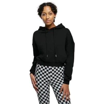 Abbildung von Urban Classics Cropped Heavy Kapuzenpullover, Damen, Größe: Medium, Black