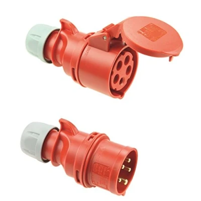Abbildung von PCE SHARK IP44 CEE 16A 5p rot SET Stecker und Kupplung 5polig Starkstrom