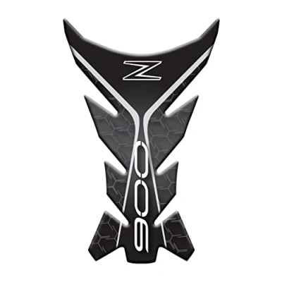 Abbildung von Tankschutz, geharzt, selbstklebend, 3D Effekt, kompatibel mit Kawasaki Z900 v2 (Grau)