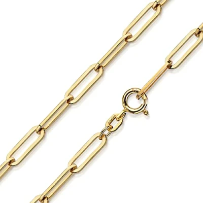 Abbildung von Materia Goldkette Damen Gold Ankerkette weite Glieder K21, Sterlingsilber, vergoldet