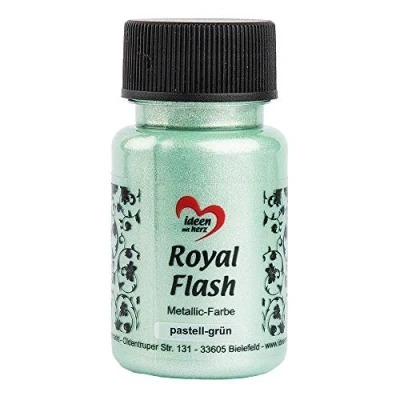 Abbildung von Ideen mit Herz Royal Flash, Acryl Farbe, metallic, feinsten Glitzerpartikeln, 50 ml (pastell grün)