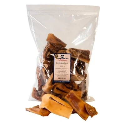 Abbildung von Tiernahrung Schwenner Kurze Rinderkopfhaut für Hunde getrocknet Dog Snacks Zahnpflege 1000g 8 18 cm