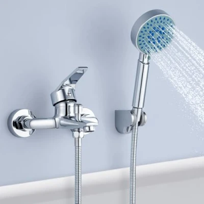 Abbildung von Auralum Badewannenarmatur mit Handbrause, Klassisch Badewannen Amaturen Set 5 Funktionen für Badewanne und Bad
