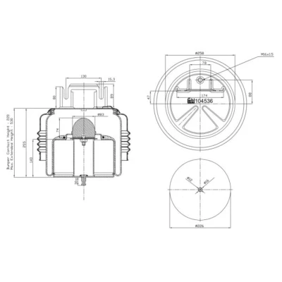 Abbildung von FEBI BILSTEIN 104536 Federbalg, Luftfederung VOLVO: FH, RENAULT TRUCKS: T Serie