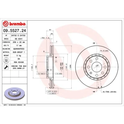 Abbildung von Bremsscheibe BREMBO 09.5527.24