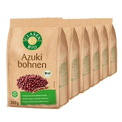 Abbildung von 6x CLASEN BIO Azukibohnen, getrocknet, festkochend, vegan und glutenfrei 500 g