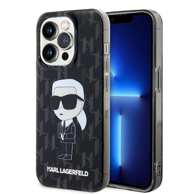 Abbildung von Apple iPhone 15 Pro Max Hülle Kunststoff Karl Lagerfeld Backcover/Hard Case Handyhülle Schwarz
