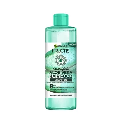 Abbildung von Garnier Fructis Aloe Vera Shampoo, Für normales bis trockenes Haar, Feuchtigkeitspflegende und sanfte Reinigung, mehr Glanz Geschmeidigkeit, Mit Kokosnussöl, Ohne Silikone, Hair Food, 400ml