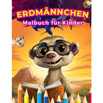 Abbildung von Erdmännchen: Malbuch für Kinder: Entdecke die Welt der Erdmännchen mit Farben und Spaß! Kinder von 3 bis 12 Jahren