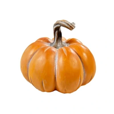 Abbildung von Polyresin Kürbis orange 16 x 14cm Tisch Deko Herbst wie echt Pumpkin Halloween Dekofigur