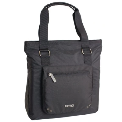 Abbildung von Nitro Snowboards Tote Bag stylischer Shopper mit Reißverschluss, leichte Damen Strandtasche Schultasche Reisetasche Umhängetasche Handtasche, 11 L, 400g, 1131 878005_Black