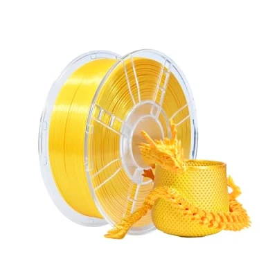 Abbildung von iBOSS PLA Plus (PLA+) Glänzendes Seide 3D Drucker filament 1,75mm, Seiden Maßhaltigkeit +/ 0,02 mm, 1kg Spule (2,2 lbs) für FDM Drucker, Gelbgold