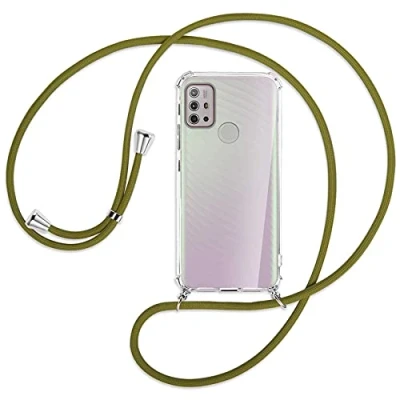 Abbildung von mtb more energy® Handykette kompatibel mit Motorola Moto G10, G20, G30 (6.5&#039;&#039;) Khaki Smartphone Hülle zum Umhängen Anti Shock Full TPU Case