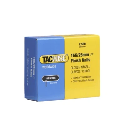 Abbildung von Tacwise 0666 Typ 16G / 25 mm Verzinkte Nägel, Packung mit 2500 Stück, Silber