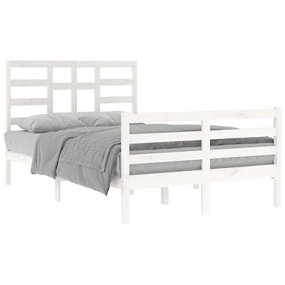 Abbildung von vidaXL Bettgestell, Bettrahmen mit Lattenrost, Schlafzimmerbett Bett Stauraum, Doppelbett für Schlafzimmer, Weiß 120x200cm Holzwerkstoff