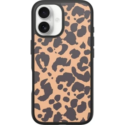 Abbildung von OtterBox Symmetry Series MagSafe Hülle für iPhone 16, stoßfest, sturzsicher, dünne Schutzhülle, 3X mehr Stürze als nach Militärstandard, Animal Print