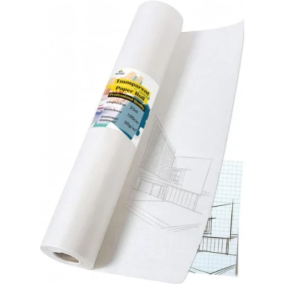 Abbildung von Tritart Transparentpapier Transparentes Papierrolle 100cm x 25m, Transparentpapierrolle 25m 50g/m