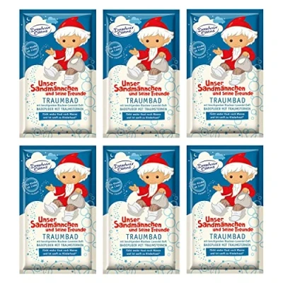 Abbildung von 6er Pack Dresdner Essenz Pflegebad Sandmännchen Lavendel Blaubeer Duft 6 x 60 g Badezusatz vegan