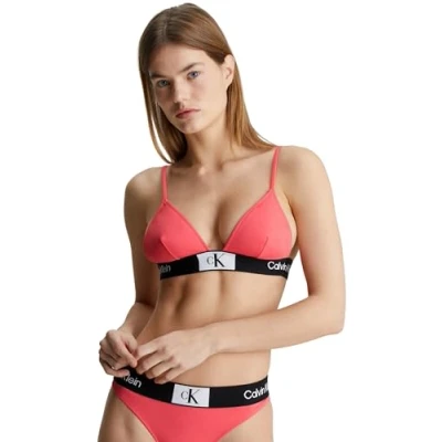 Abbildung von Calvin Klein Swimwear Fixed Bikinitop, Damen, Größe: XXL, Calypso coral