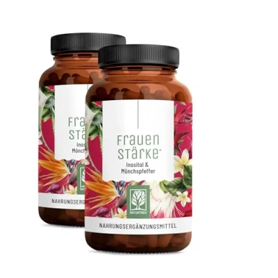Abbildung von NATURTREU® Frauenstärke Myo Inositol &amp; Mönchspfeffer hochdosiert Vorteilsbundle 2er Paket 90 Frauen Vitamine Kapseln mit L Carnitin, Folsäure, B12 Eisen Vitex Agnus Castus,